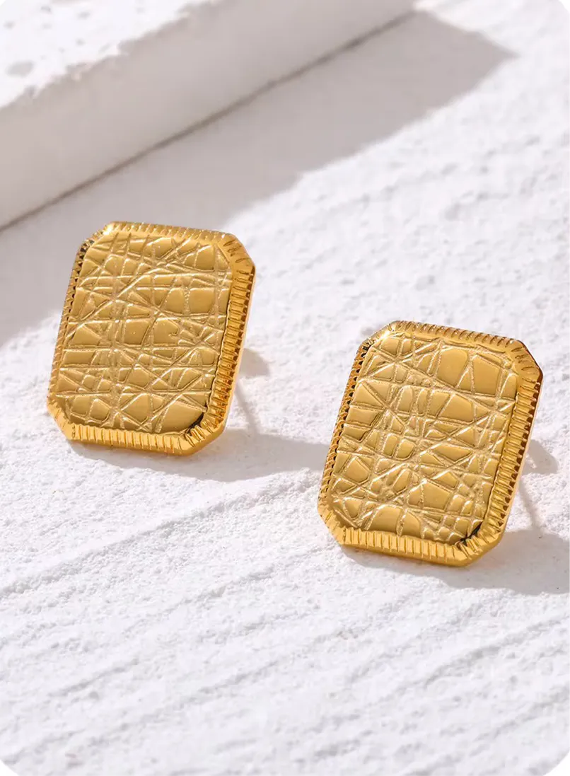Tarnish-Free Minimalist Geometric Stud Earrings