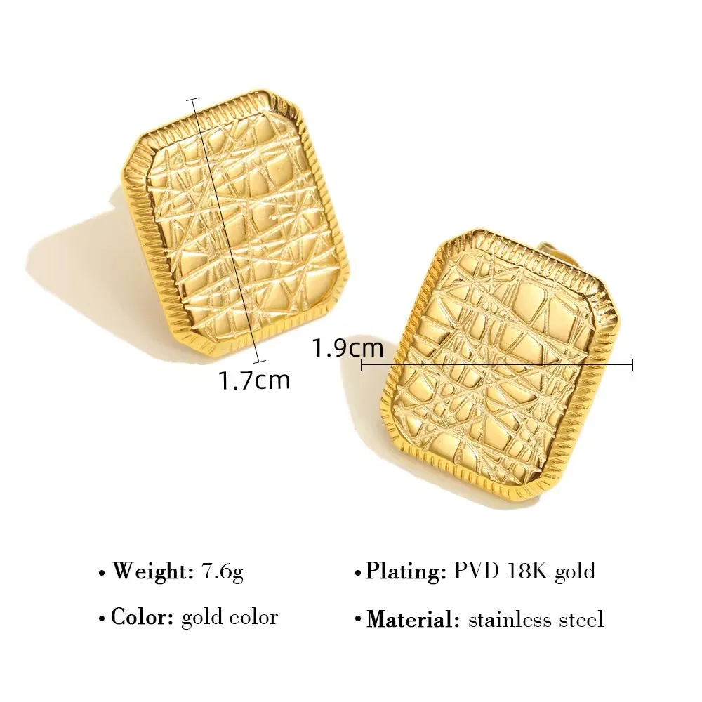 Tarnish-Free Minimalist Geometric Stud Earrings