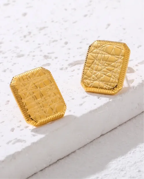 Tarnish-Free Minimalist Geometric Stud Earrings