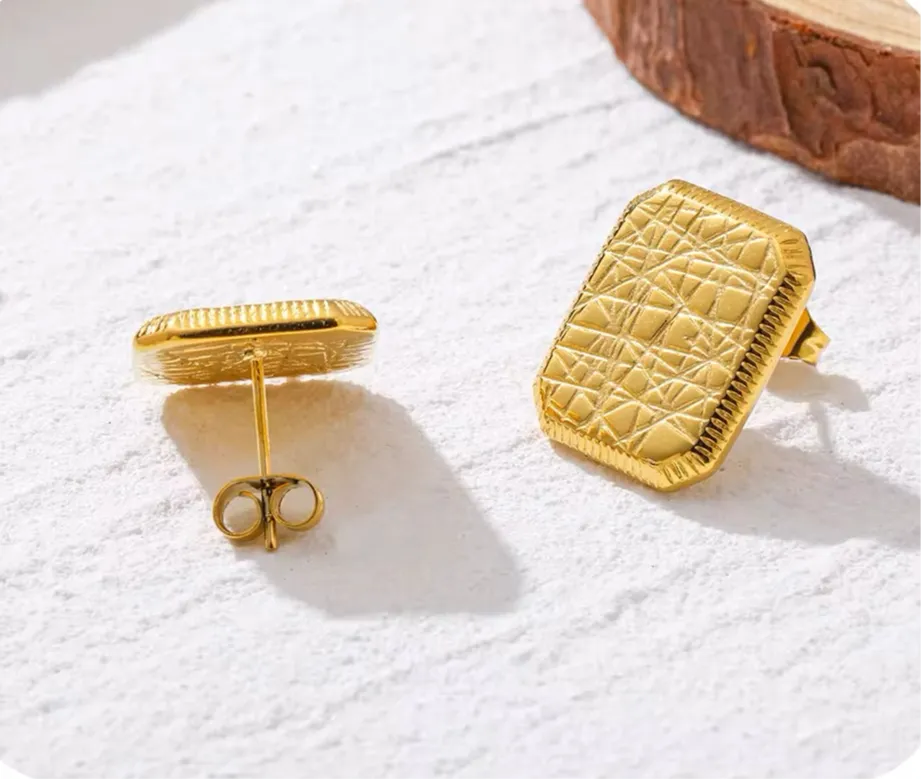 Tarnish-Free Minimalist Geometric Stud Earrings
