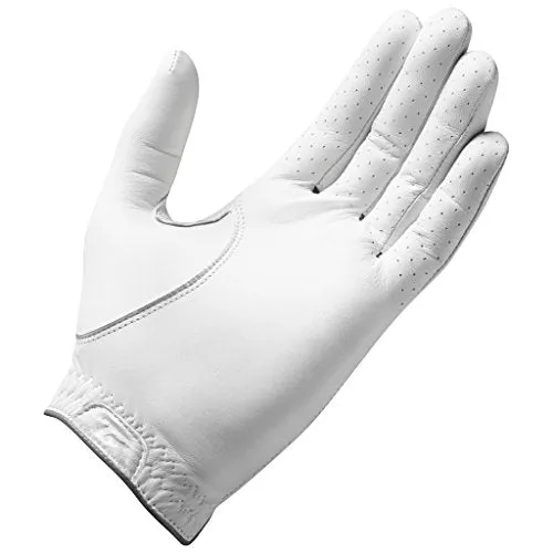 TaylorMade Tour Preferred Flex Cadet Glove (White, Large), White(Large, Worn on Left Hand)