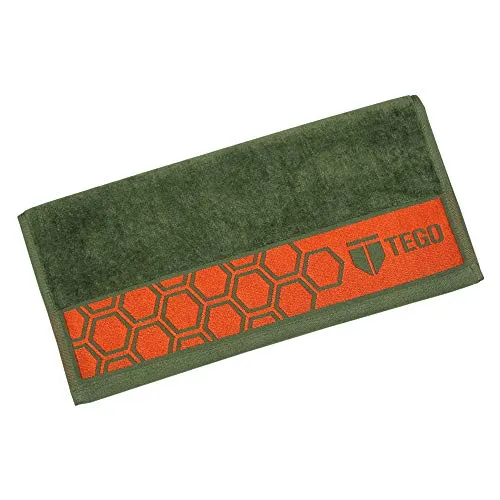 TEGO Anti-Microbial Sports Towel (Green and Red, 16x30 Inch)