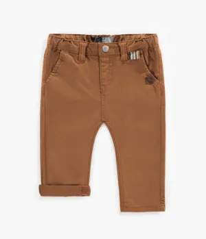 The Cotton Twill Pant - Brown - BABY