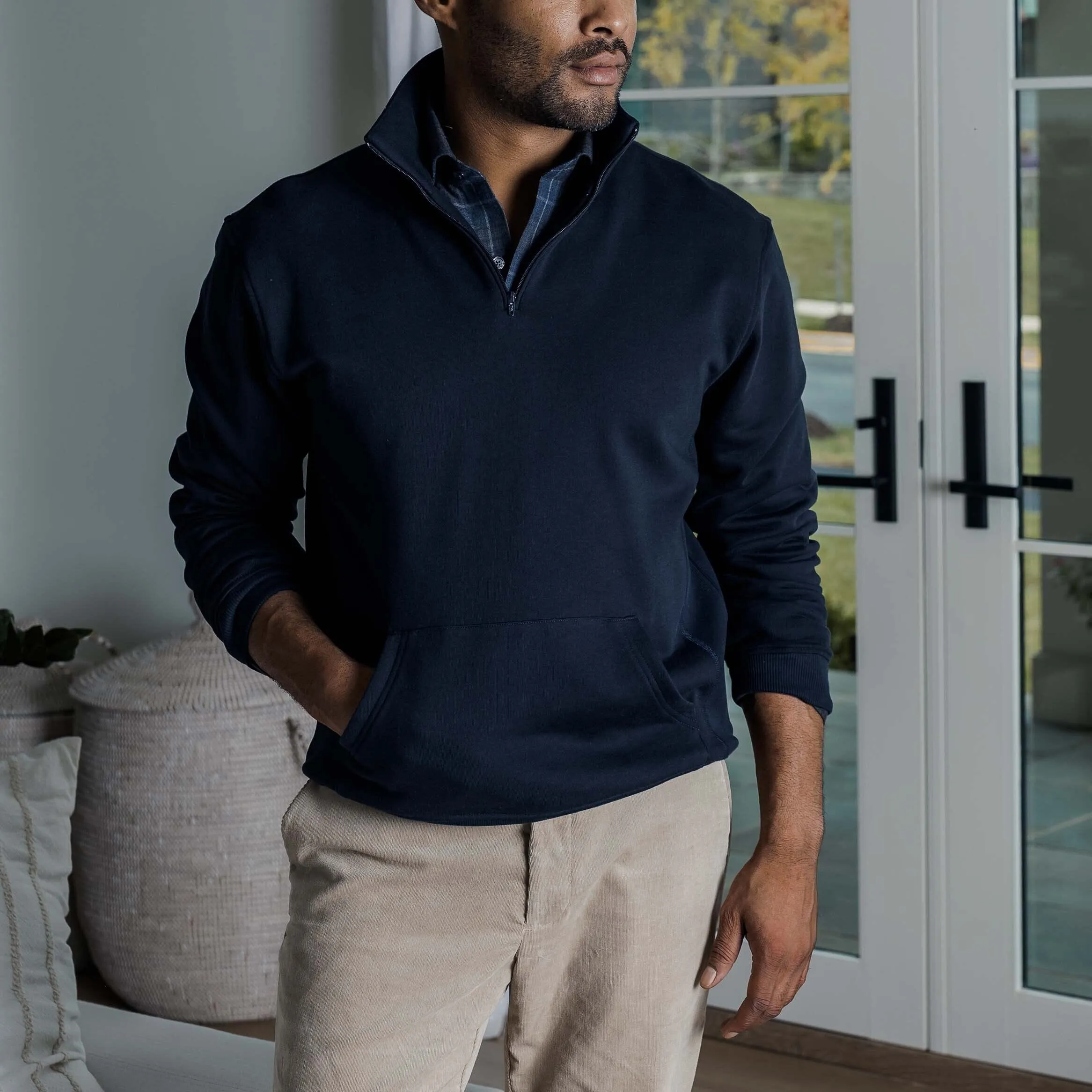 The Navy Ledbury Quarter Zip Sweatshirt