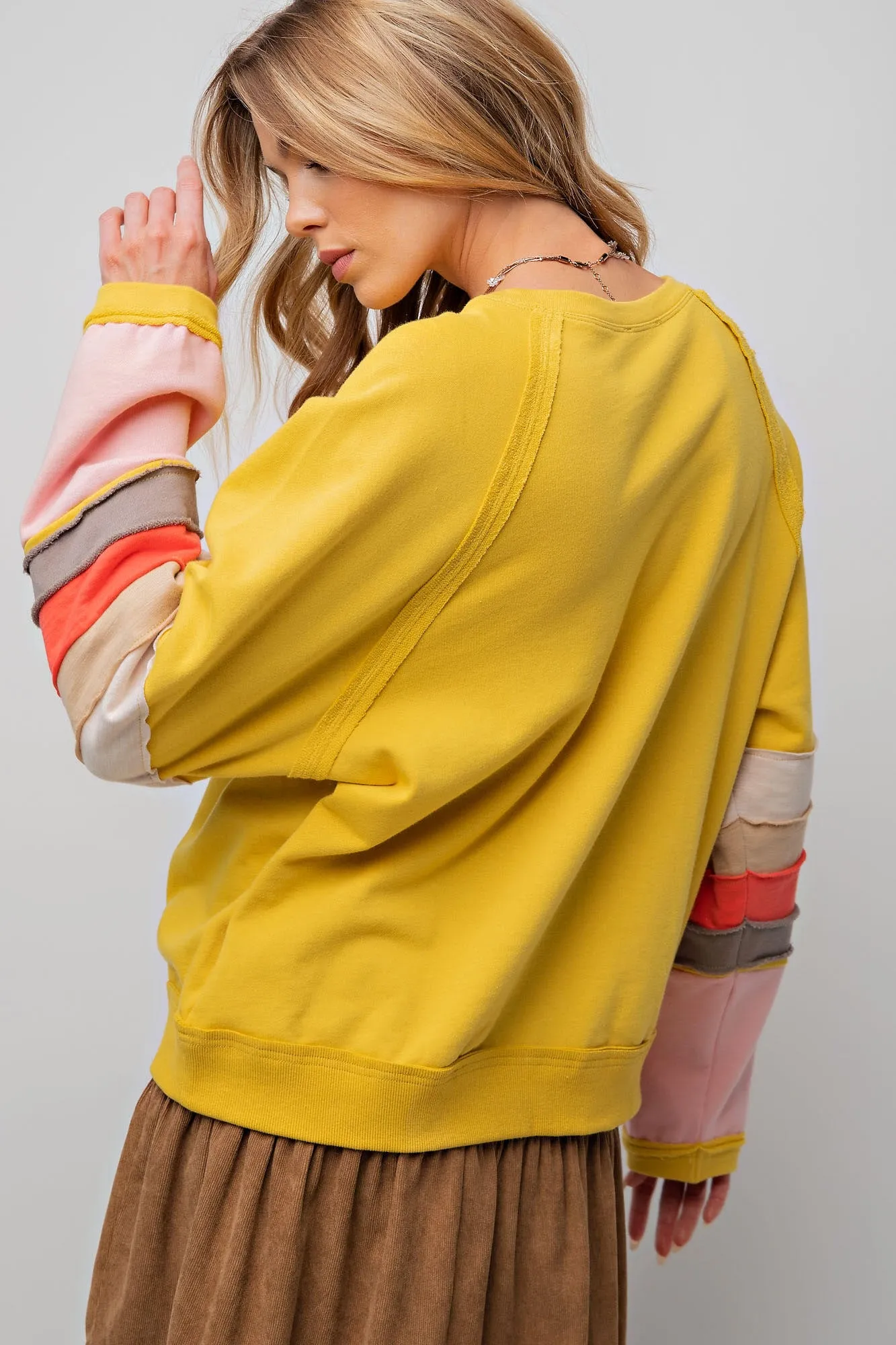 Traci Terry Knit Pullover in Sunflower