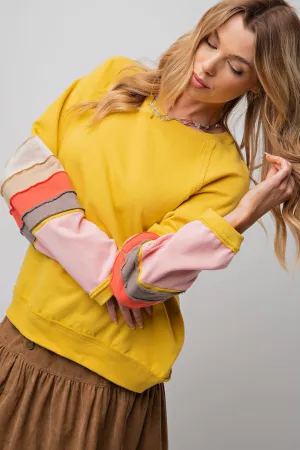 Traci Terry Knit Pullover in Sunflower