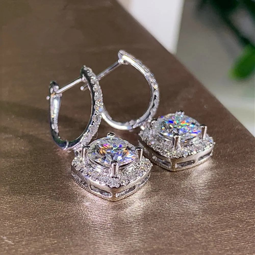 Trendy Square Brilliant  Drop Earrings