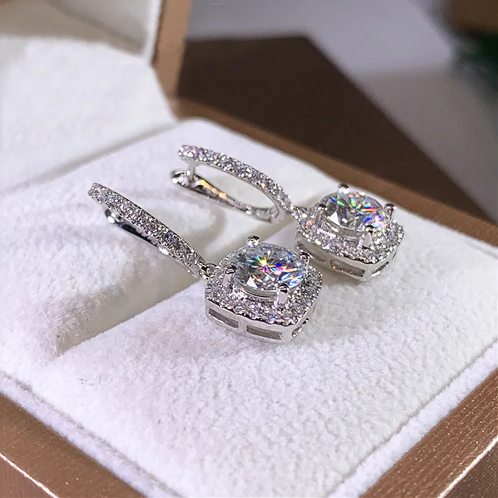 Trendy Square Brilliant  Drop Earrings