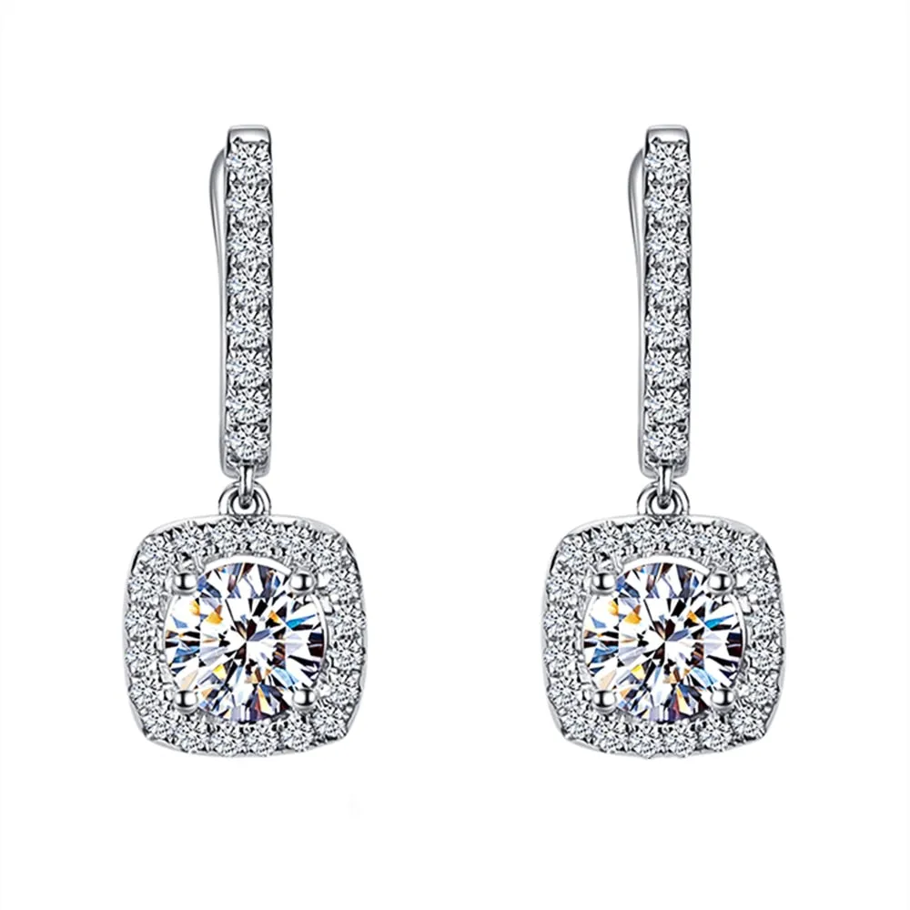 Trendy Square Brilliant  Drop Earrings