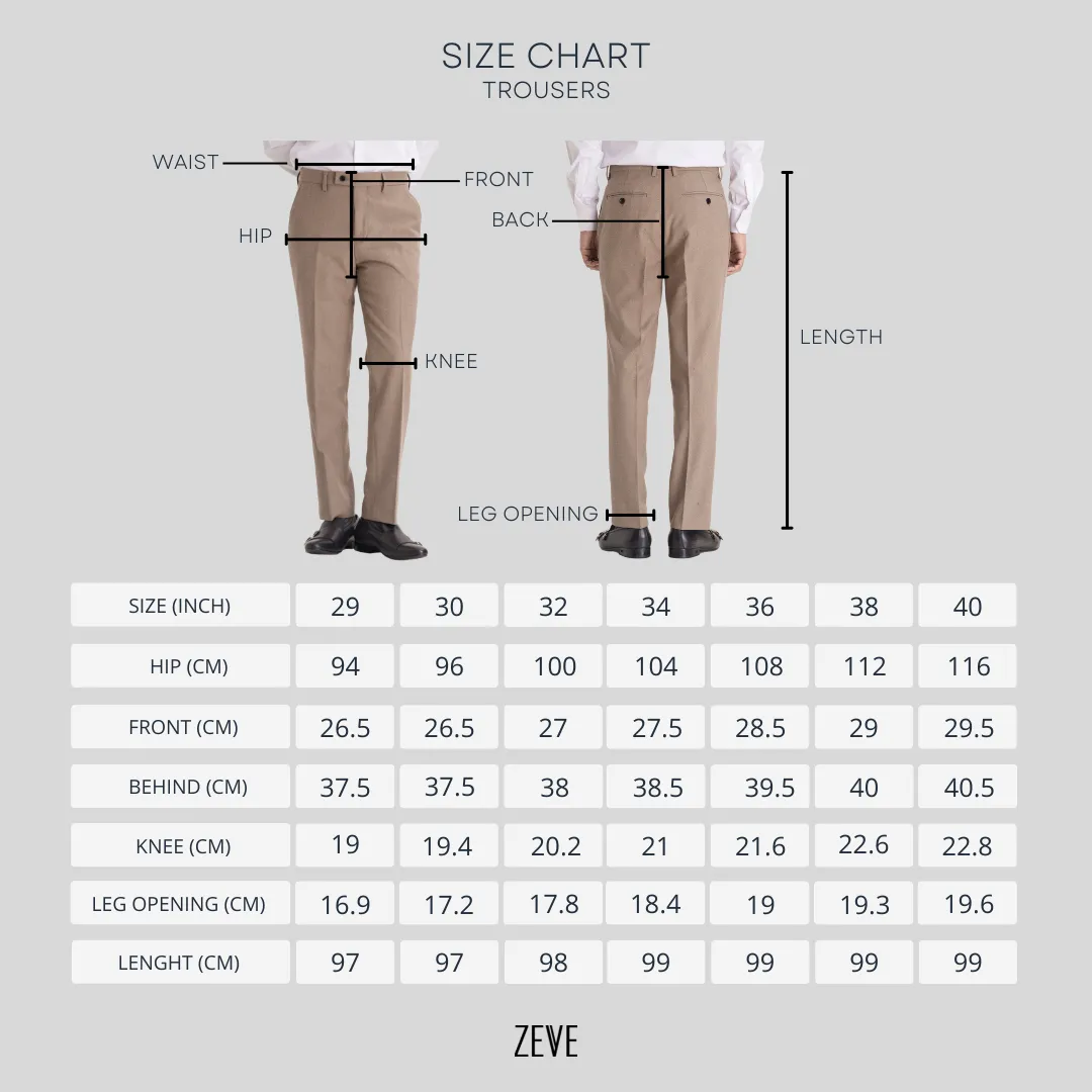 Trousers With Belt Loop - Cinnamon Textured Plain (Slim Straight)