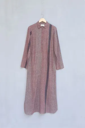 Urvashi Kaur   I   Kyoto DRESS EDA 100% handloom cotton  brick TESSELLATE- 09