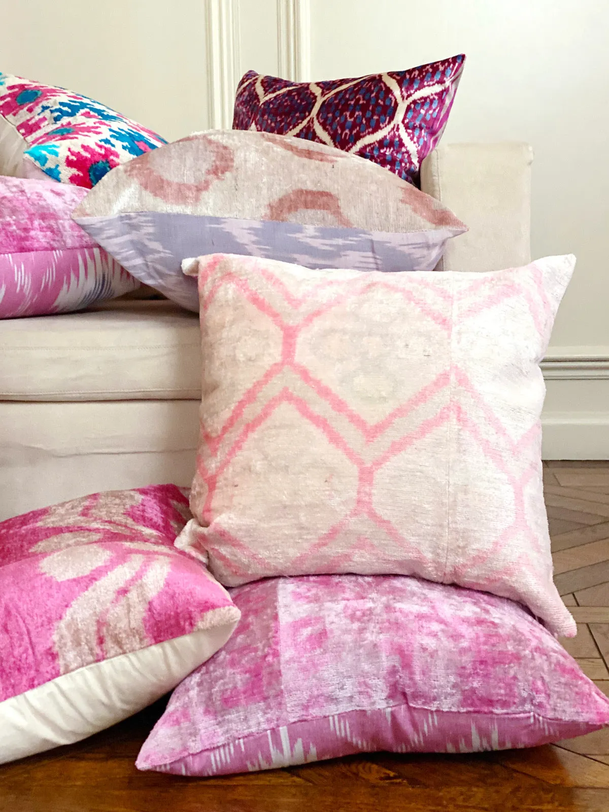 Velvet Amethyst & Lime Square Pillow Cover