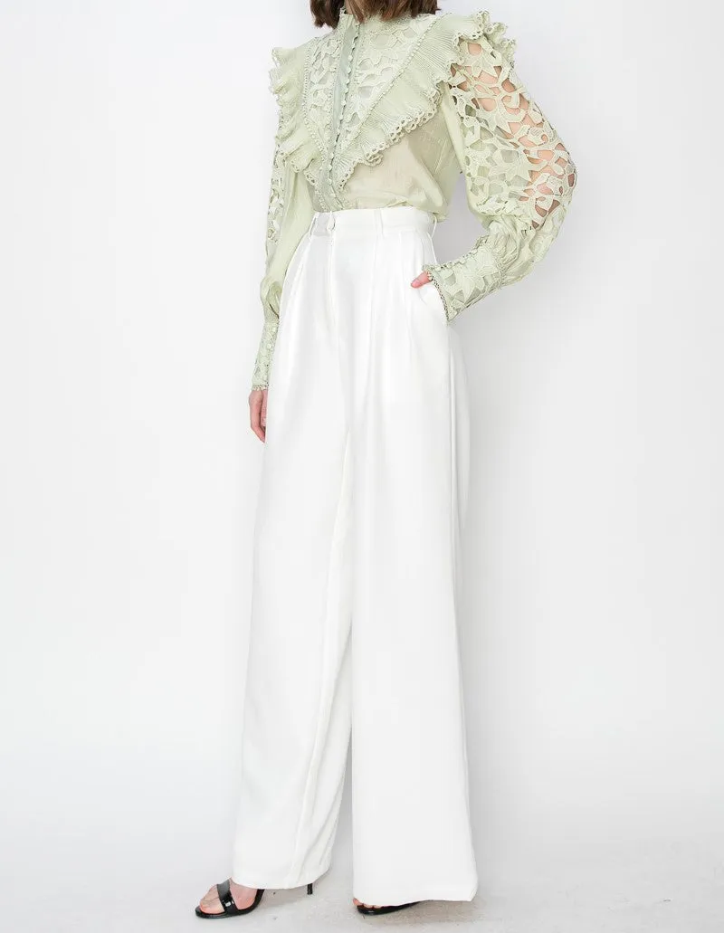 White Wide Leg Pants
