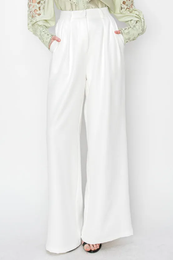 White Wide Leg Pants