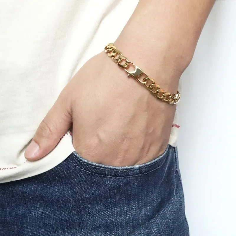 Women Curb Chain Bracelet Punk Jewellery Gift