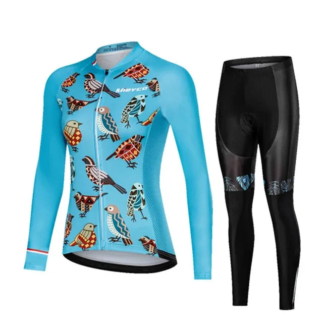 Women Cycling Clothing Cycling Sets Bike uniform Female Long Sleeve Cycling Jersey Set Road Bicycle Jerseys MTB Bicycle Wear