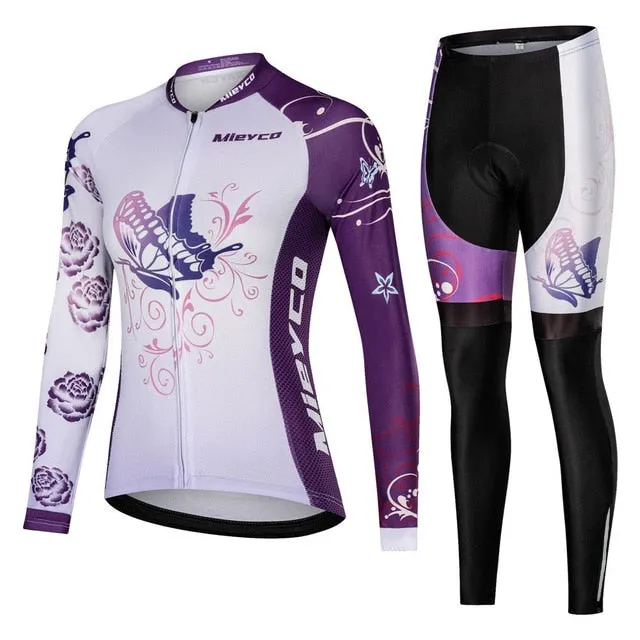 Women Cycling Clothing Cycling Sets Bike uniform Female Long Sleeve Cycling Jersey Set Road Bicycle Jerseys MTB Bicycle Wear