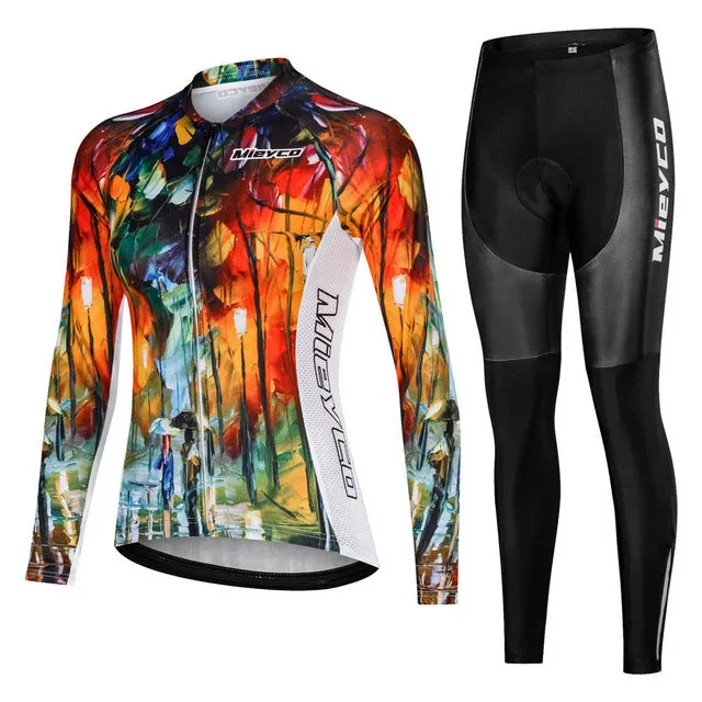 Women Cycling Clothing Cycling Sets Bike uniform Female Long Sleeve Cycling Jersey Set Road Bicycle Jerseys MTB Bicycle Wear