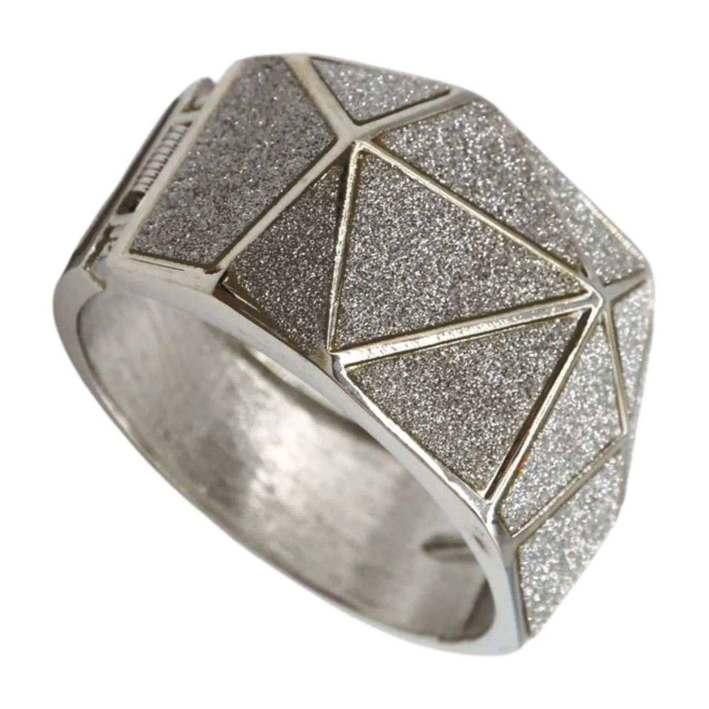 Women Silver Color Metal Wide Bracelet Sparkling Glitter Geometric