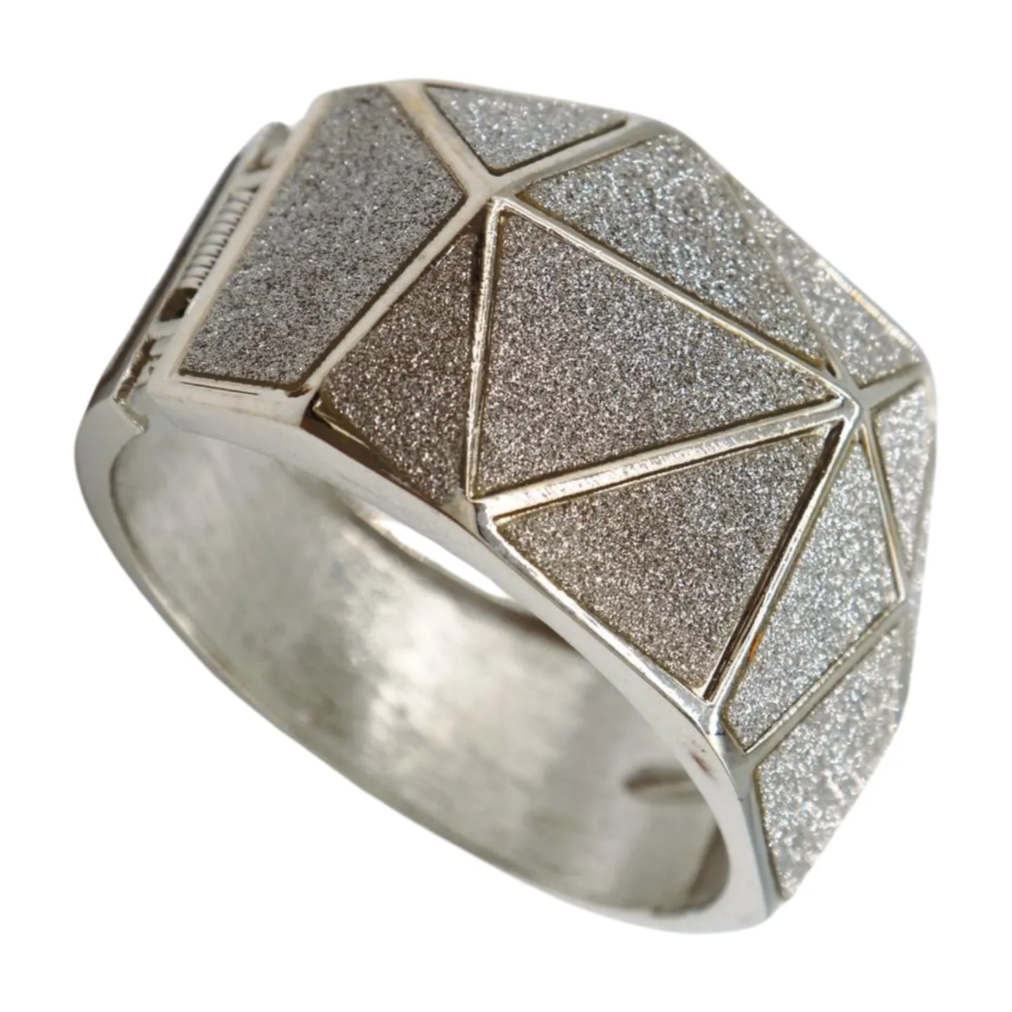 Women Silver Color Metal Wide Bracelet Sparkling Glitter Geometric