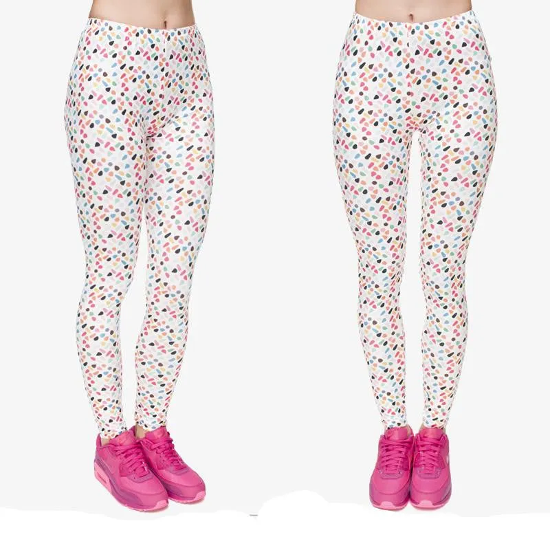 Women's Colour Geometry 3D Printing Legging High Elastic Fitness Legging Trousers Casual Pants Printed Leggings