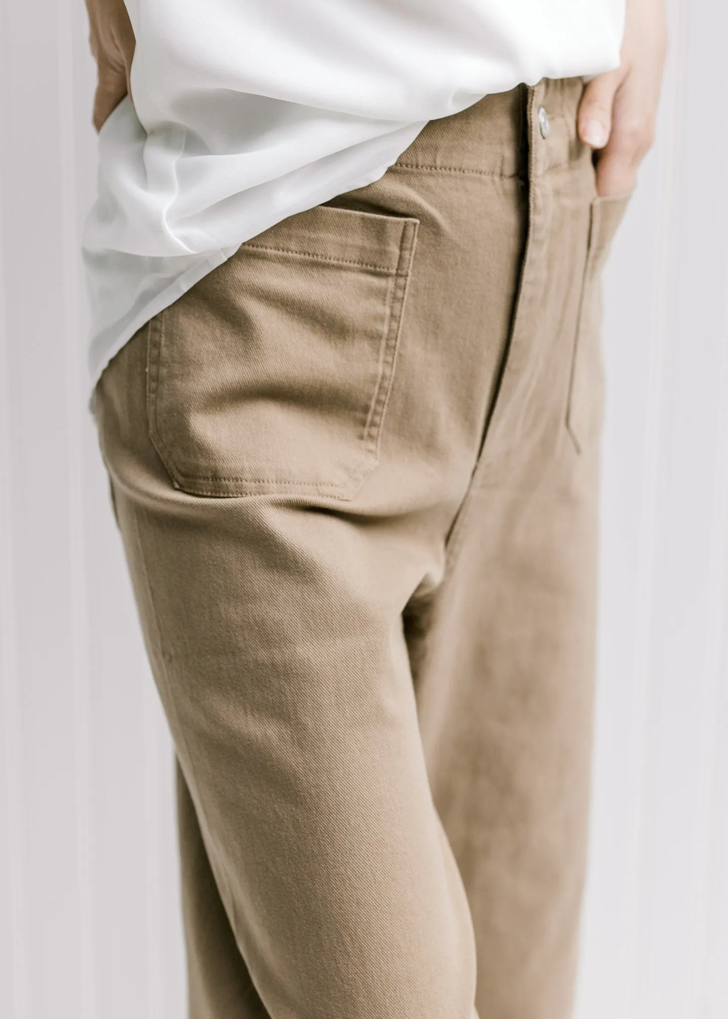 X Jessa Wide Leg Pants in Taupe