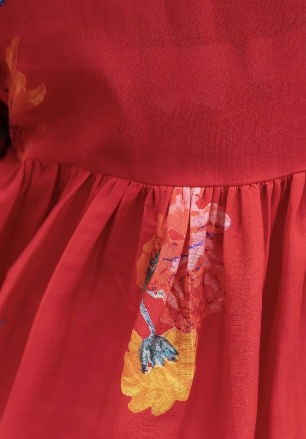 Yam   I   Cetona Gul Set KURTA SET  CHANDERI SILK RED An Indian Summer YAMKU05